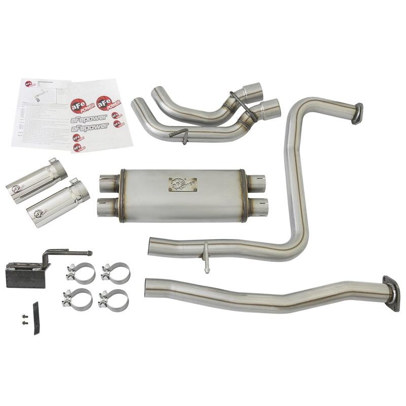 aFe POWER Rebel Series 2-1/2in 409 SS Cat Back Exhaust w/ Polished Tips 16-17 Nissan Titan V8 5.6L