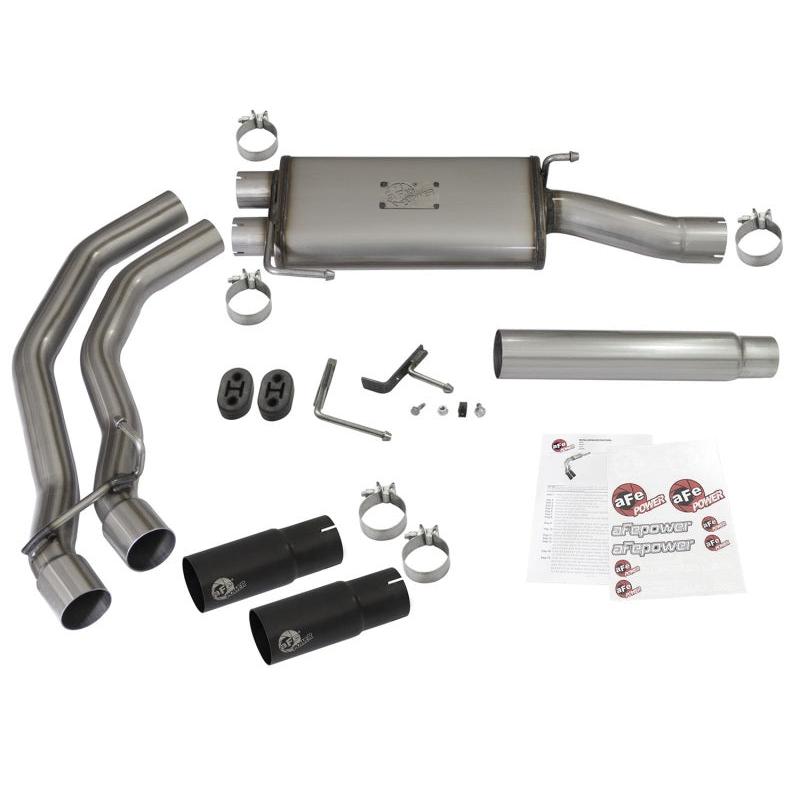 aFe Rebel Exhausts Cat-Back SS Ford F-150 04-08 V8 4.6/5.4L w/ Black Tips-SR1 Performance