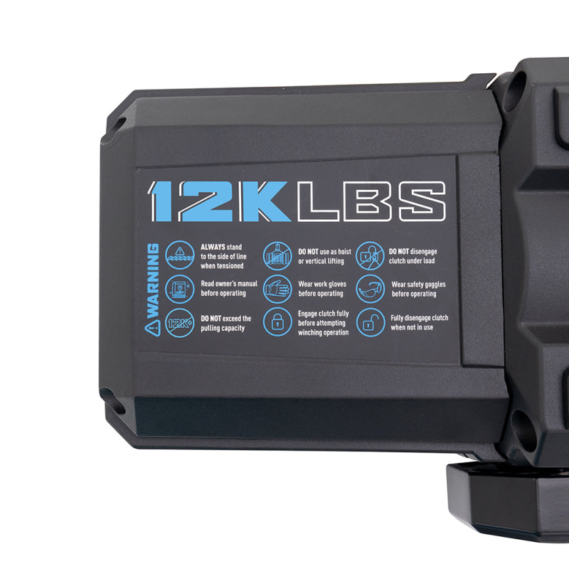 Borne Off-Road 12K Winch with Blue Synthetic Rope - Heavy-Duty Automotive Winch