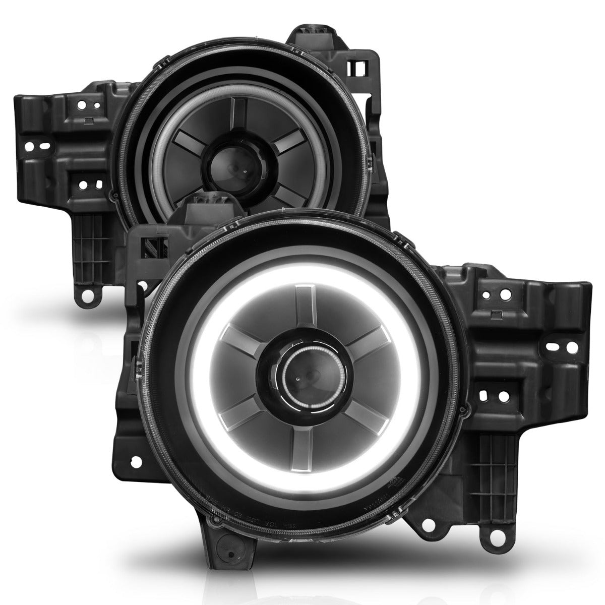 TOYOTA FJ CRUISER 07-14 PROJECTOR HALO HEADLIGHTS BLACK W/ RX HALO