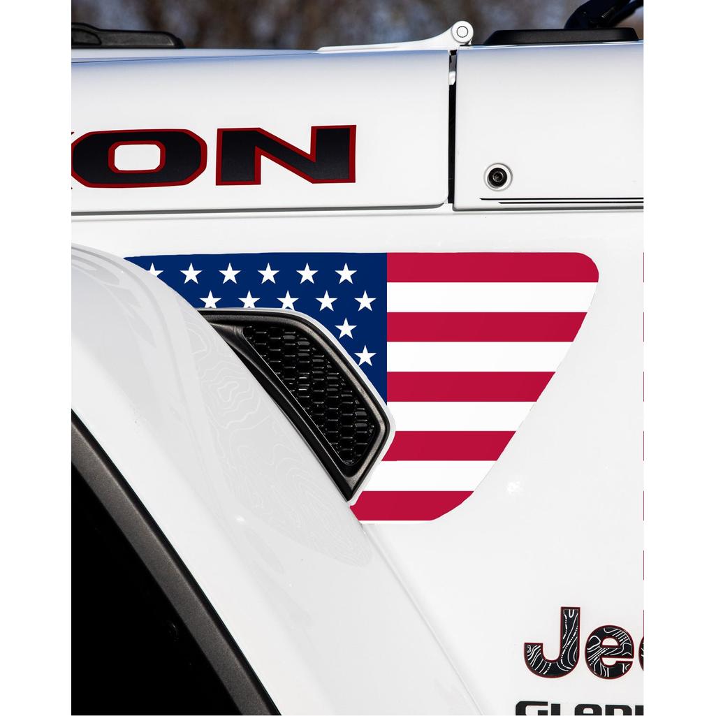 Fender Vent Decal Set | American Flag - fits Wrangler JL & Gladiator JT
