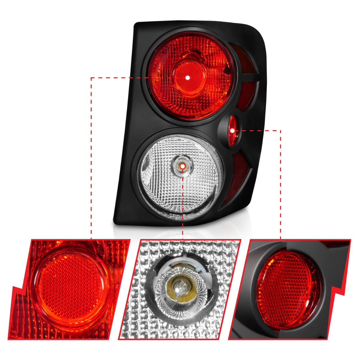 JEEP GRAND CHEROKEE 99-04 TAIL LIGHTS BLACK