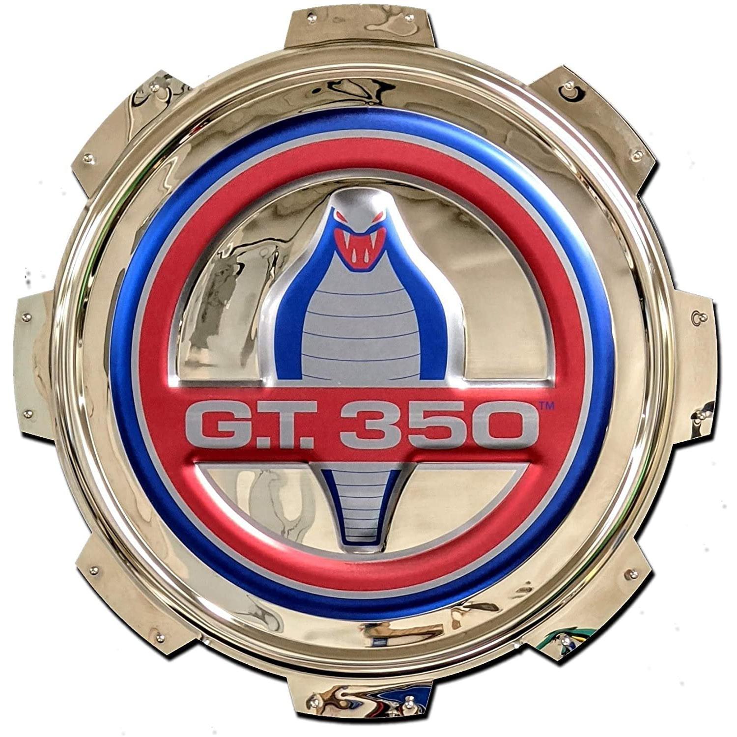 Shelby GT 350 Gas Cap Stainless Steel Wall Hanging Sign - Blue/Red/Chrome : 22"