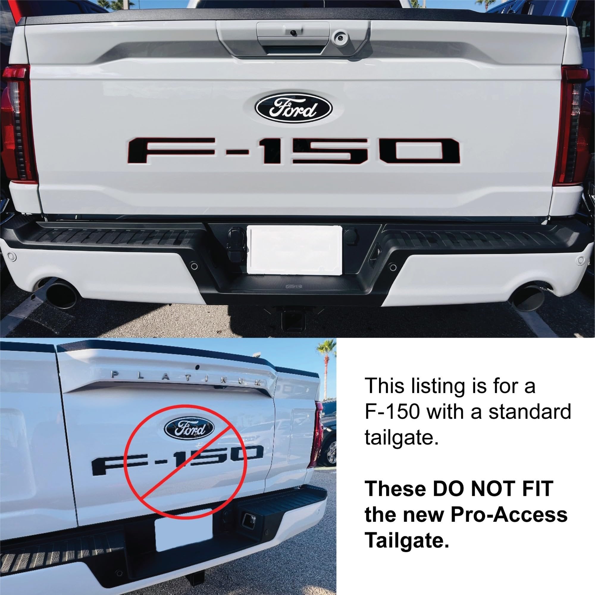 Eurosport Daytona- Compatible with 2021-Current, Ford F150 Standard Tailgate Letters