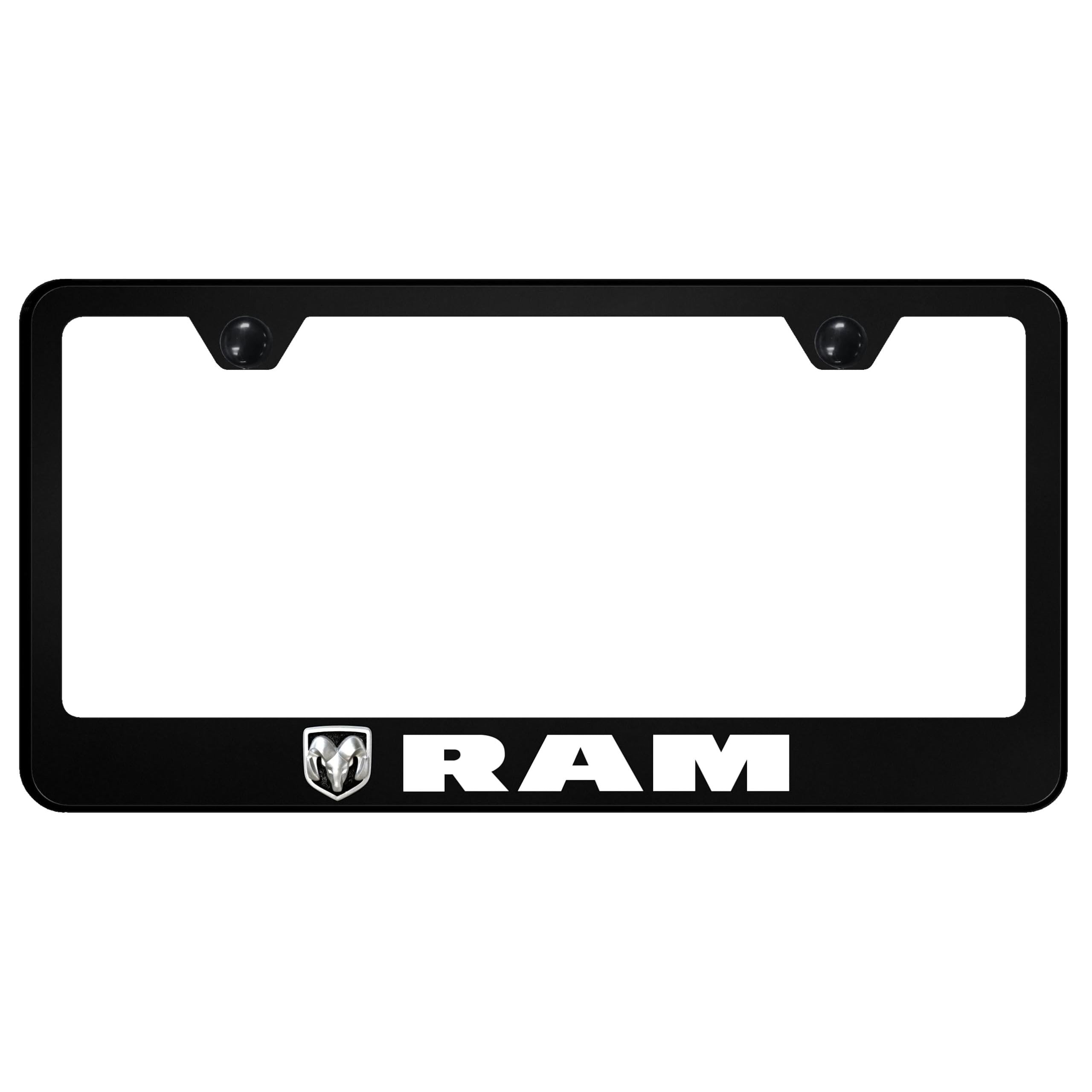 Dodge Ram License Plate Frame UV Print Polycarbonate - Black