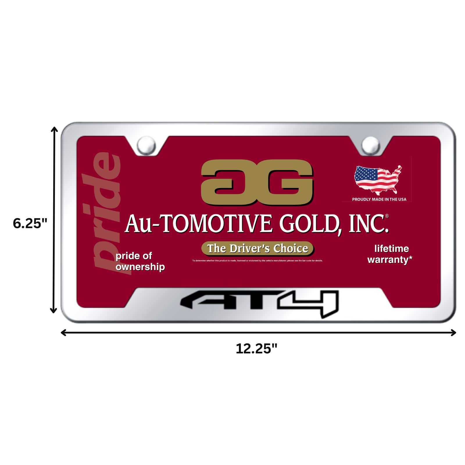 Au-TOMOTIVE GOLD, INC. Stainless Steel License Plate Frame for GMC AT4