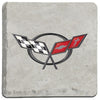 C5, C6, C7, C8 Corvette Logo Stone Tile Coasters (Individual) 4"x 4" - Officially Licensed by GM