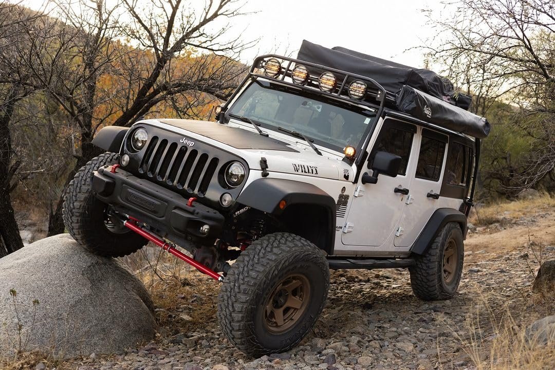 Lensun 105W 12V Hood Flexible Solar Panel for Jeep Wrangler JK (2007-2018) - Off Grid Solar Power for Offroading/Overlanding/Camping