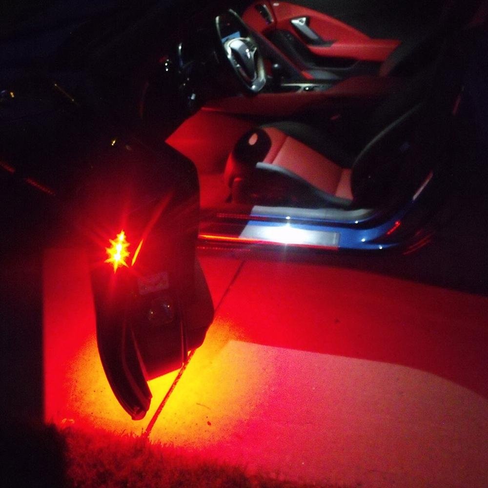 Corvette Door Handle/Under Door Puddle LED Lighting Kit : C7 Stingray, Z51, Z06 (Orange Bright)
