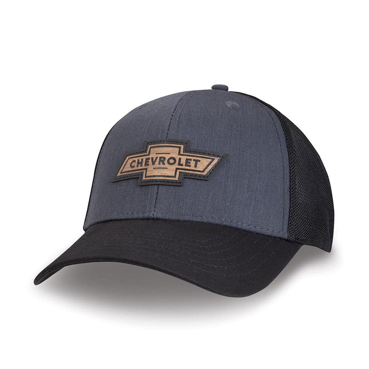 Chevrolet Vintage Woodgrain Emblem Hat - Chevy Cap Black-SR1 Performance