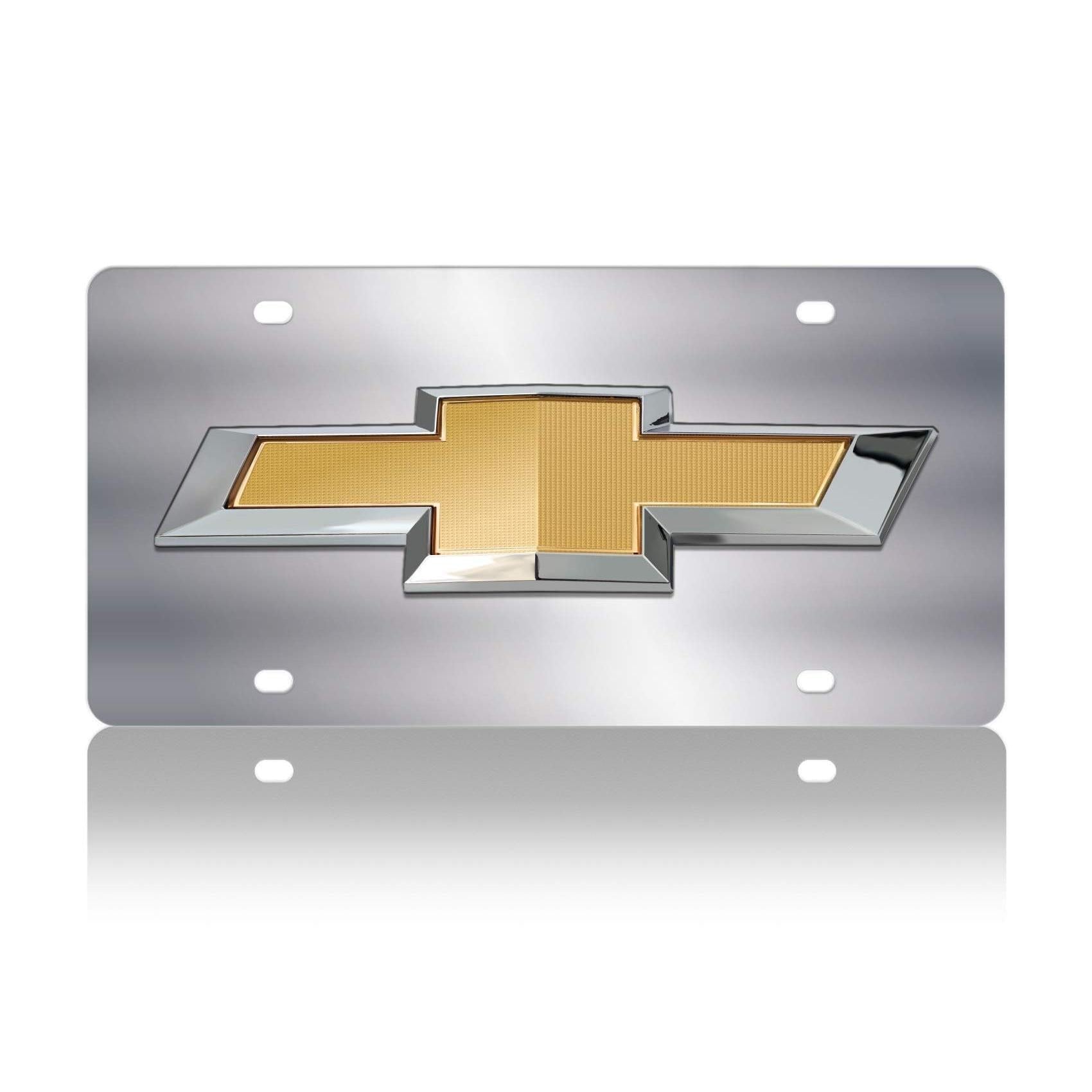 Eurosport Daytona- Compatible with -, Chevrolet Bowtie Stainless Steel License Plate