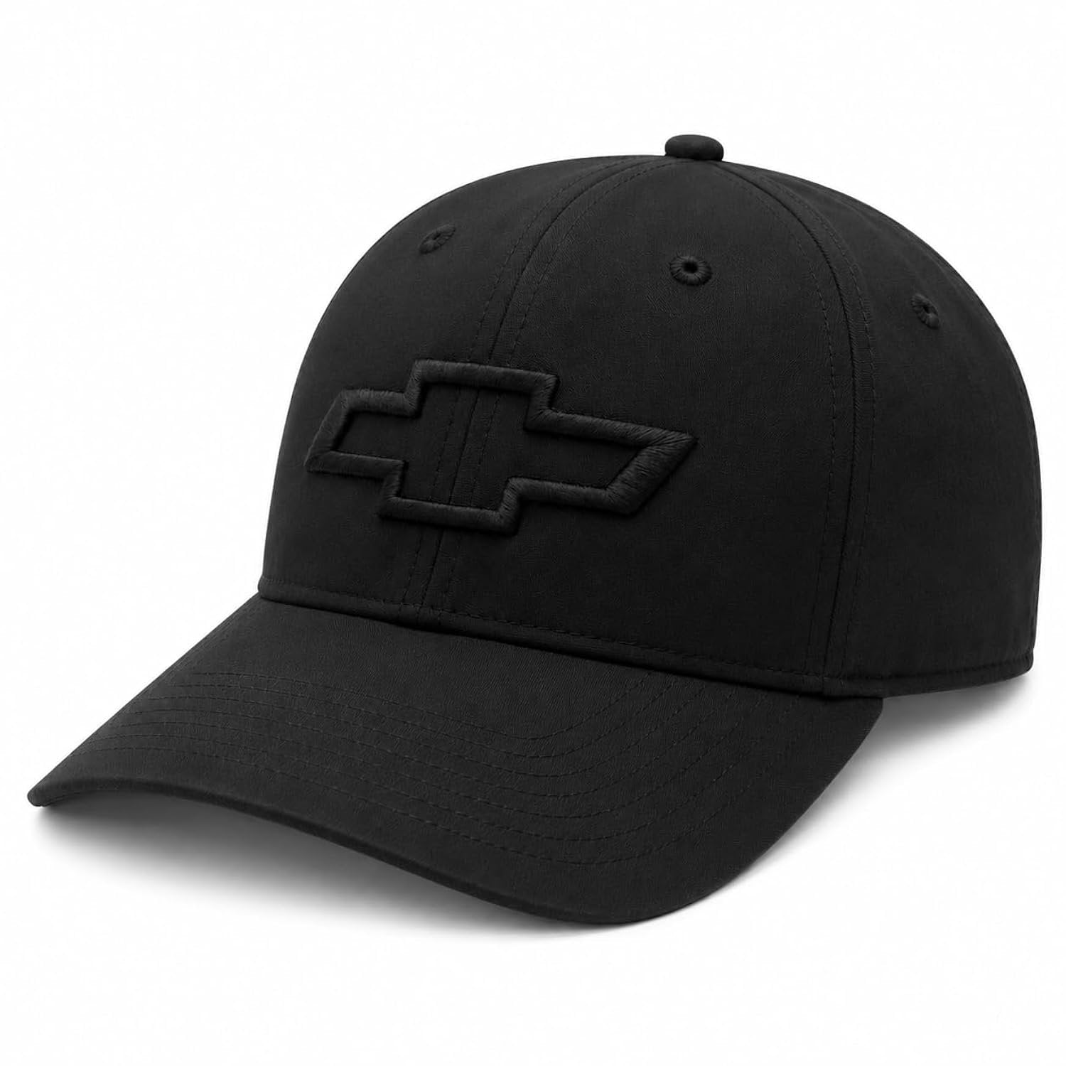 Chevrolet Black Bowtie Baseball Cap – Tonal Embroidered Logo, Adjustable Strapback Hat, Unstructured
