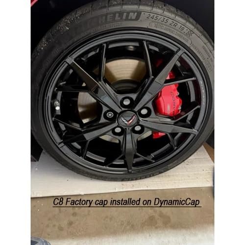 C8 Corvette DynamicCaps Show Edition Floating Center Caps - Self Leveling Spinning Hub Cap - Set of 4 for 2020-2025 Corvettes