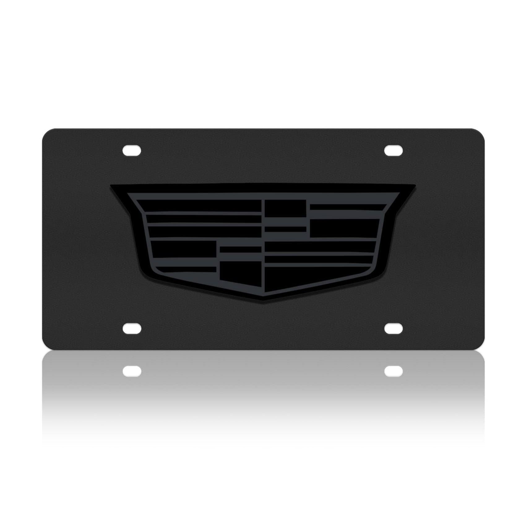 Eurosport Daytona- Cadillac Blackout Logo, Compatible with 2014- Current - Carbon Steel License Plate