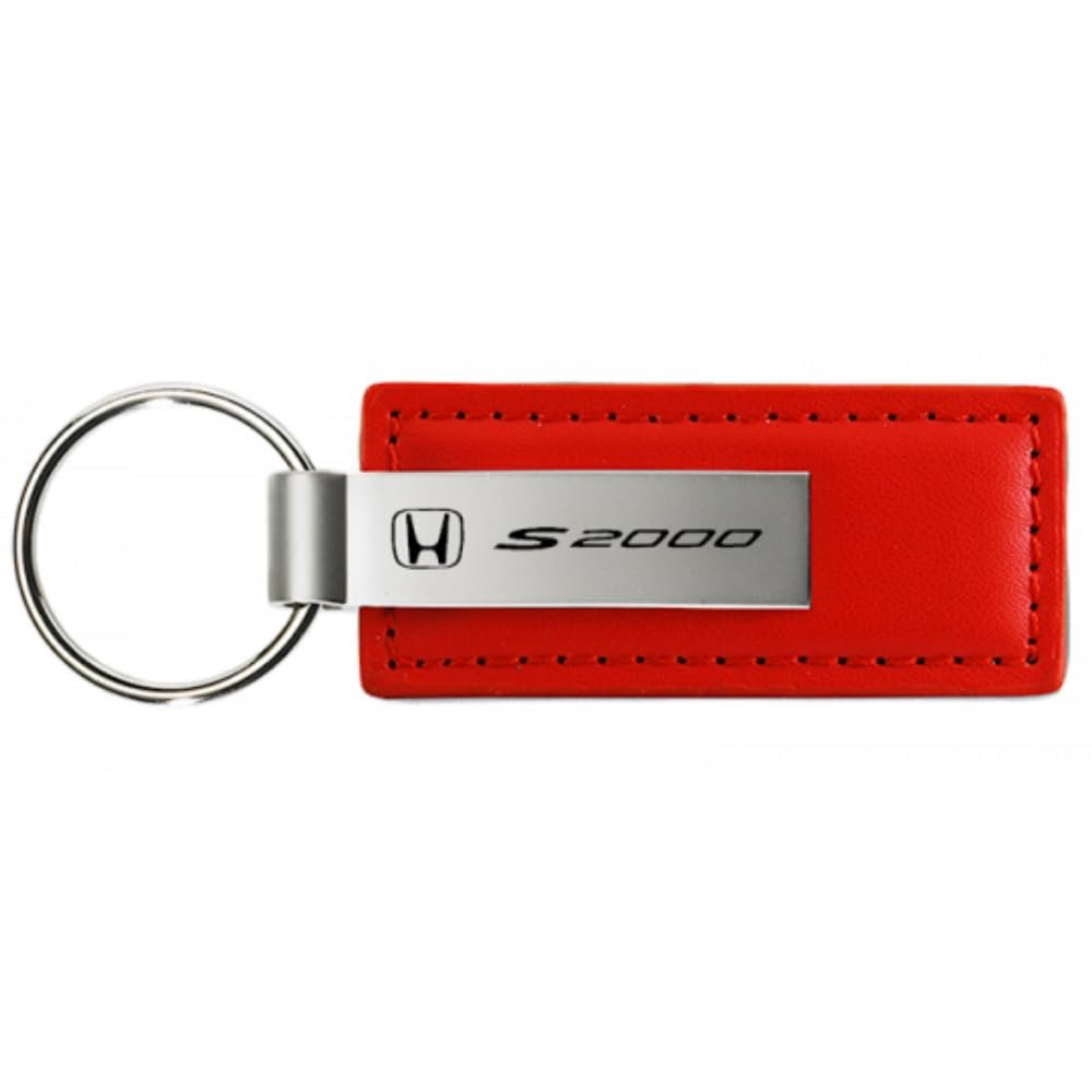 Honda S2000 Leather Keychain - Red