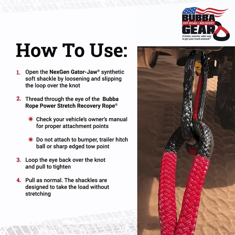 Bubba Rope Off-Road Truck Recovery Rope Gear Set with Shackles