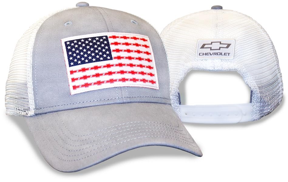 Chevrolet Bowtie American Flag Hat - USA Snapback Cap - Chevy Mesh Back Hat