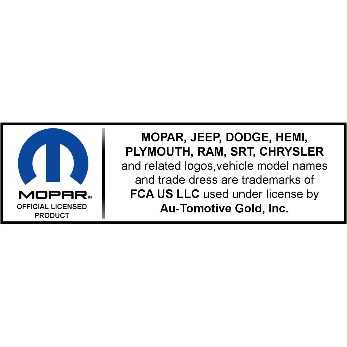 MOPAR UV Print Logo on Black Polycarbonate Notched License Plate Frame