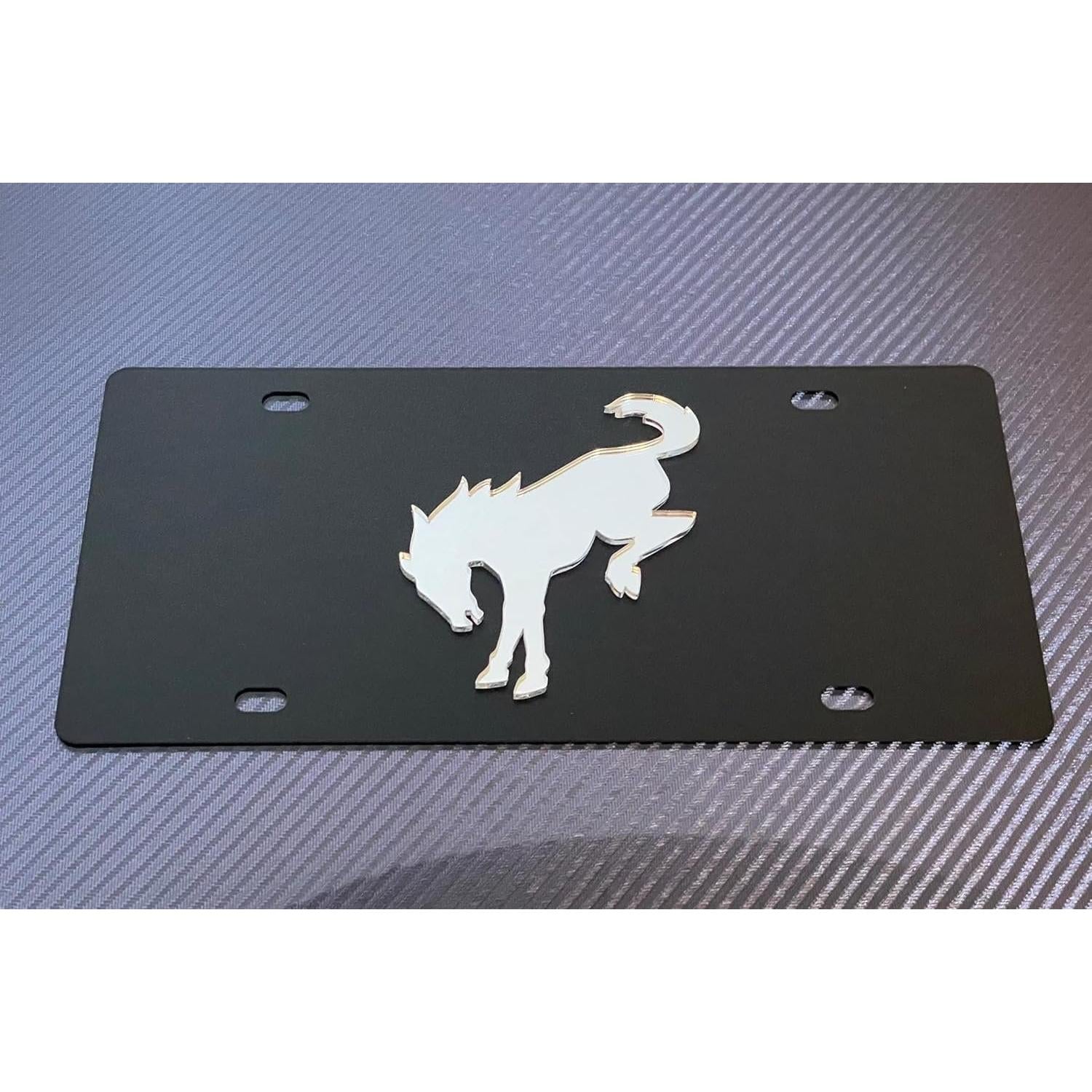 Eurosport Daytona- Compatible with 2021-2023 Ford Bronco Logo- Carbon Steel License Plate