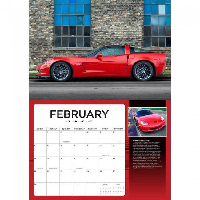 Corvette 16 Month 2021 Calendar
