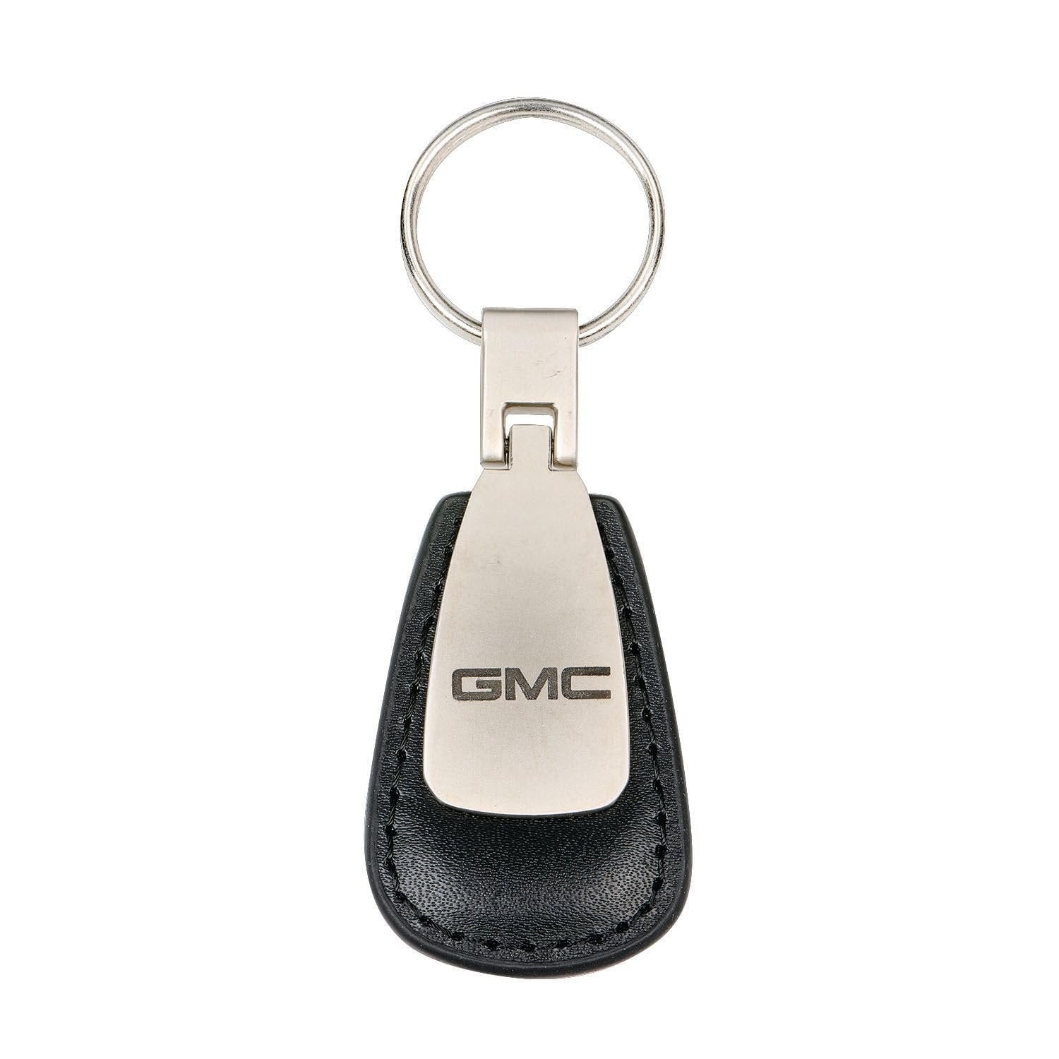 SR1 Performance GMC Metal/Leather Teardrop Keychain - Officially Licensed Key Tag for GMC Cars & Trucks