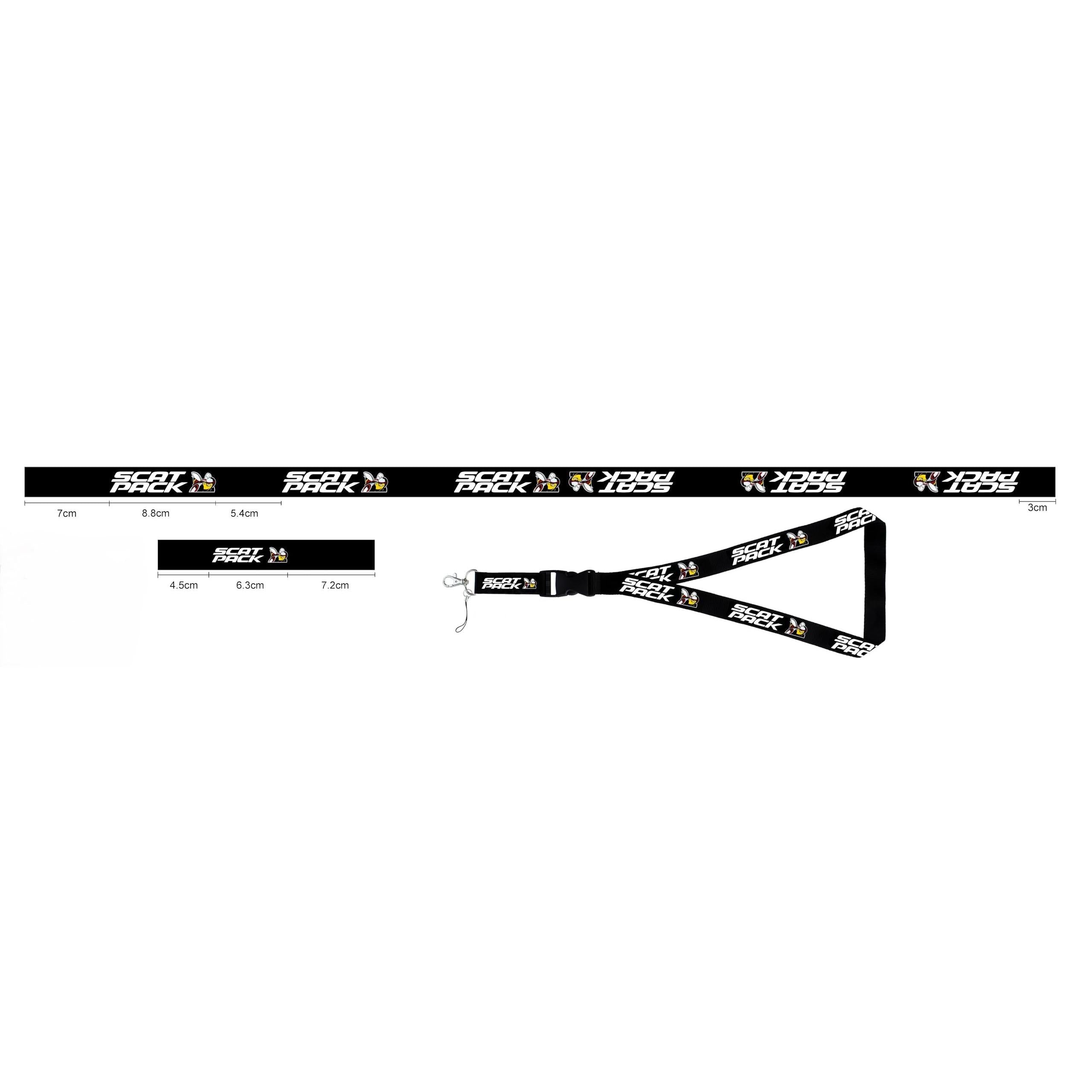 Au-TOMOTIVE GOLD INC. Officially Licensed Dodge Scat Pack Lanyard Keychain (White on Black)