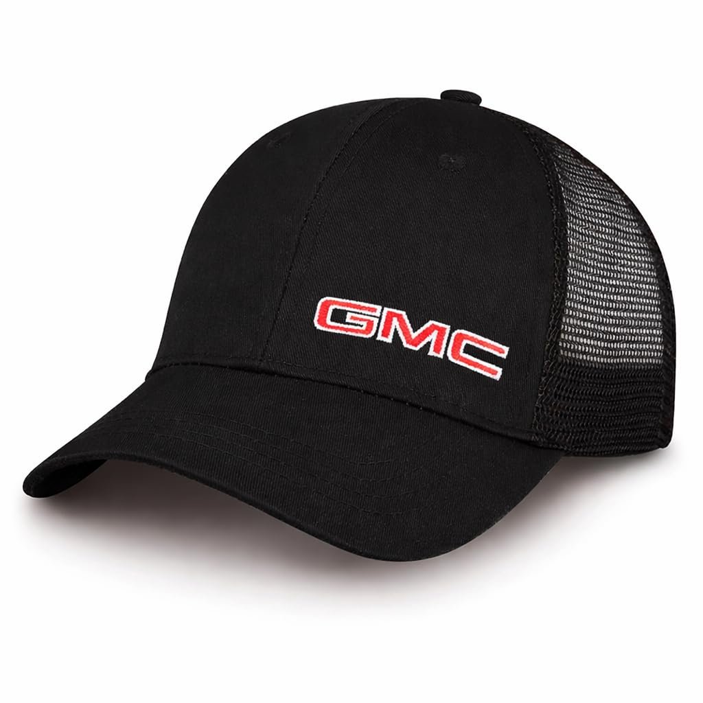 GMC Mesh Back Core Hat – Black Structured Snapback Cap w/ Embroidered Logo
