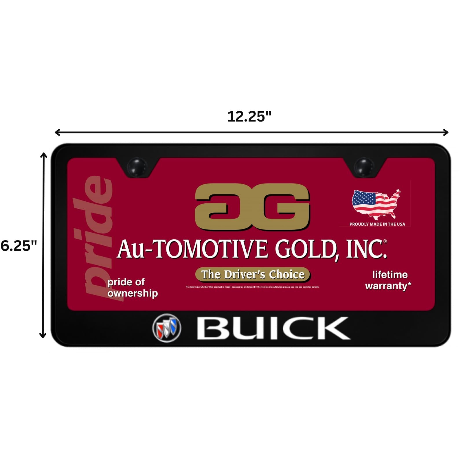 Au-TOMOTIVE GOLD UV Print Polycarbonate License Plate Frame for Buick
