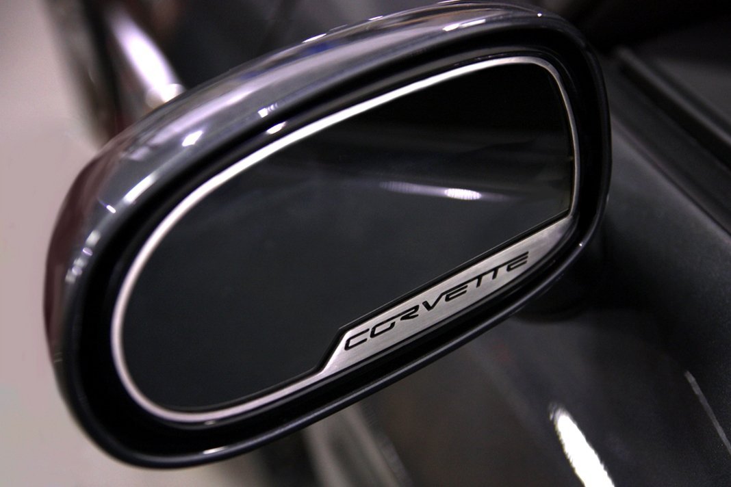 Corvette Sideview Mirror Trim Pair Stainless Steel : 2005-2013 C6,Z06,ZR1,Grand Sport