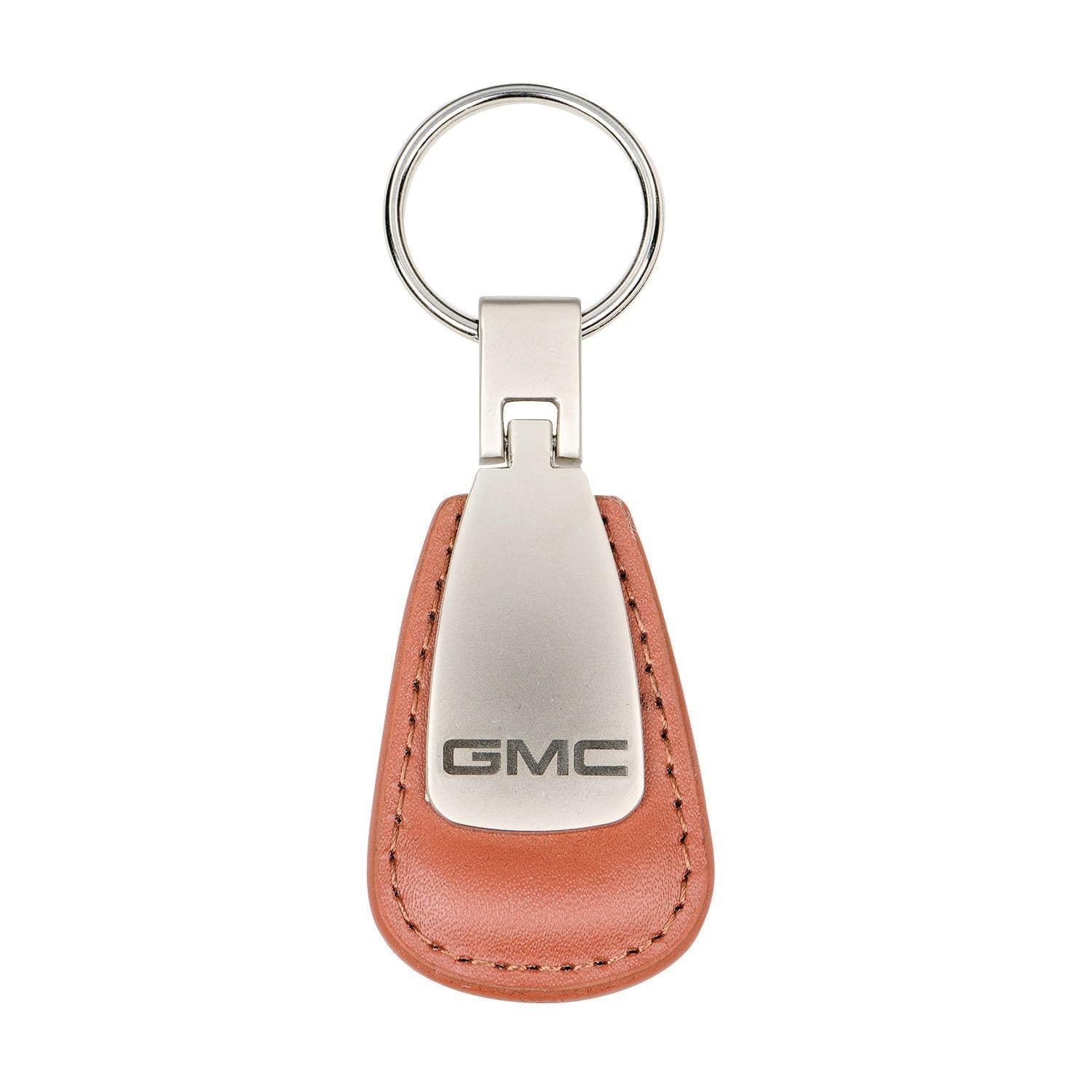 SR1 Performance GMC Metal/Leather Teardrop Keychain - Officially Licensed Key Tag for GMC Cars & Trucks