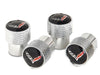 C7 Corvette Crossed Flags Logo Aluminum Valve Stem Caps