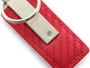 Dodge SRT Hellcat Leather Key Chain - Red Carbon Fiber