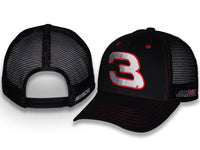 Dale Earnhardt Sr Large #3 NASCAR Intimidator Snapback Trucker Mesh Hat Black