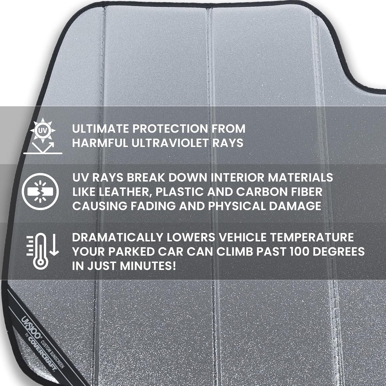 Accordion Style Sunshade - Insulated Silver Windshield Sun Shade with Logo Foldable