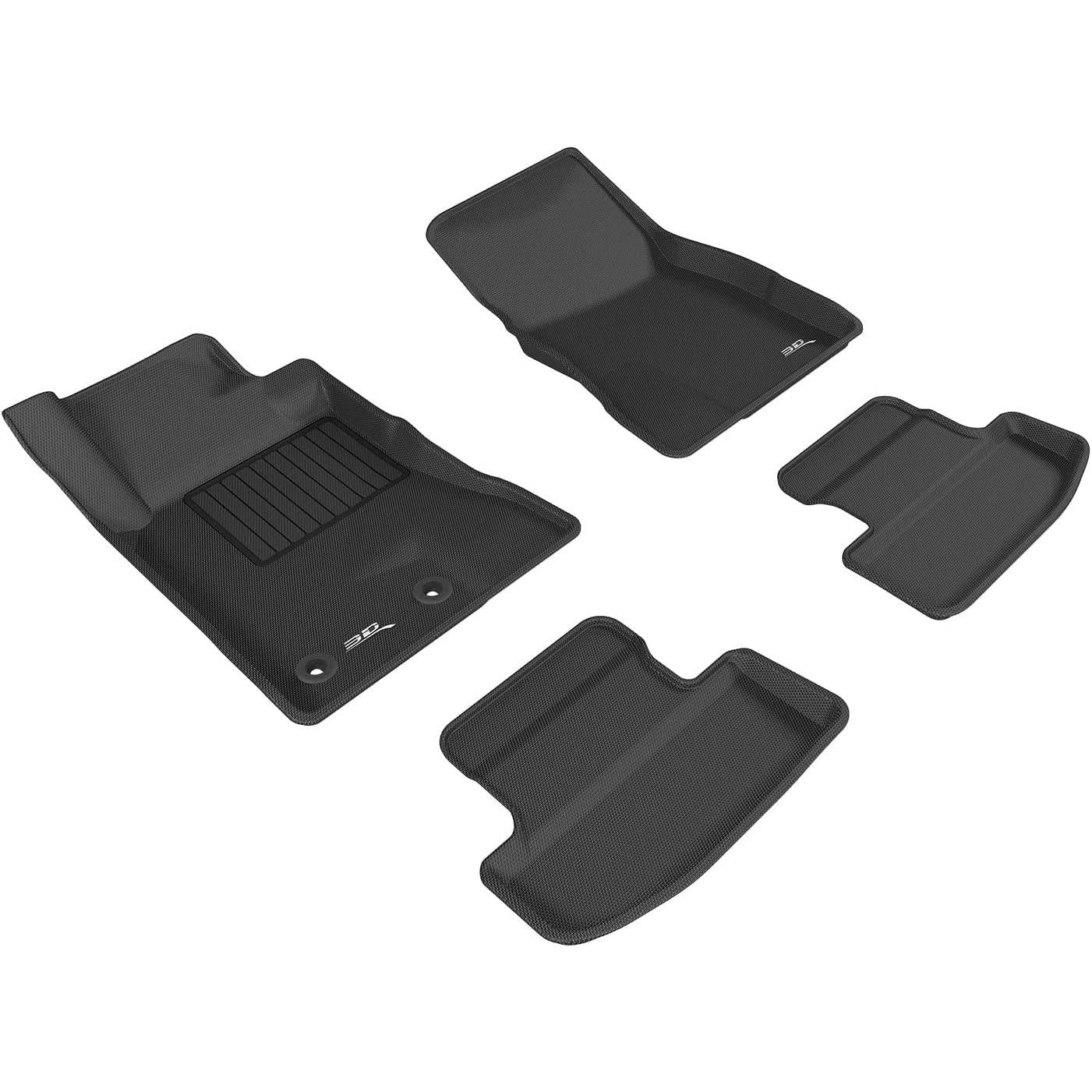 2015-2022 Ford Mustang All Weather Floor Mat Set 3D MAXpider Custom Fit Kagu (Black)-SR1 Performance