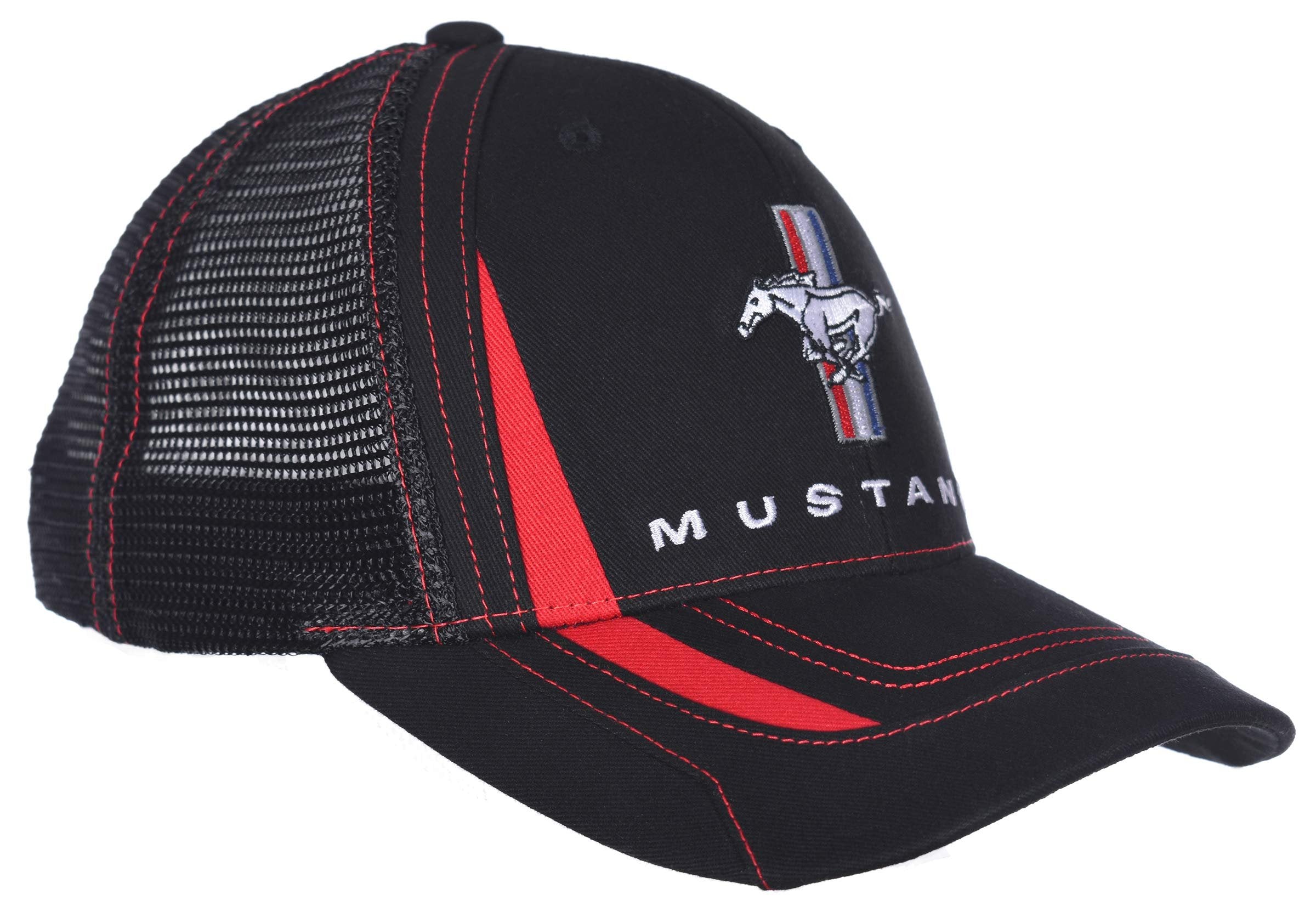 Ford Mustang Cap Adjustable Black Trucker Hat