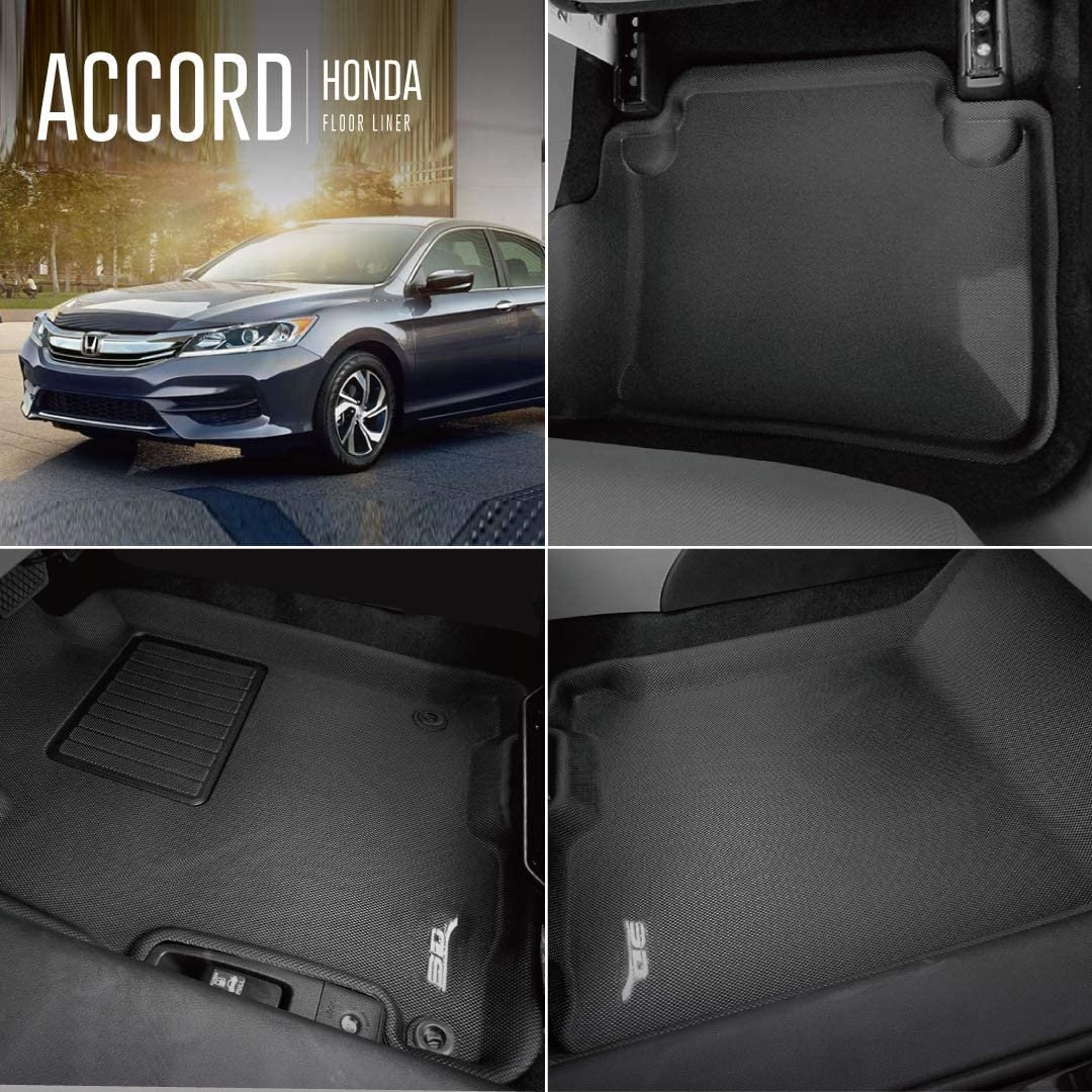 2013-2017 Honda Accord Custom Fit Floor Mats 3D MAXpider Kagu - Black