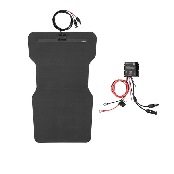 Lensun 55W 12V Hood Flexible Solar Panel for Jeep Gladiator JT (2021-Present) w/Rubicon Hood - Off Grid Solar Power for Offroading/Overlanding/Camping