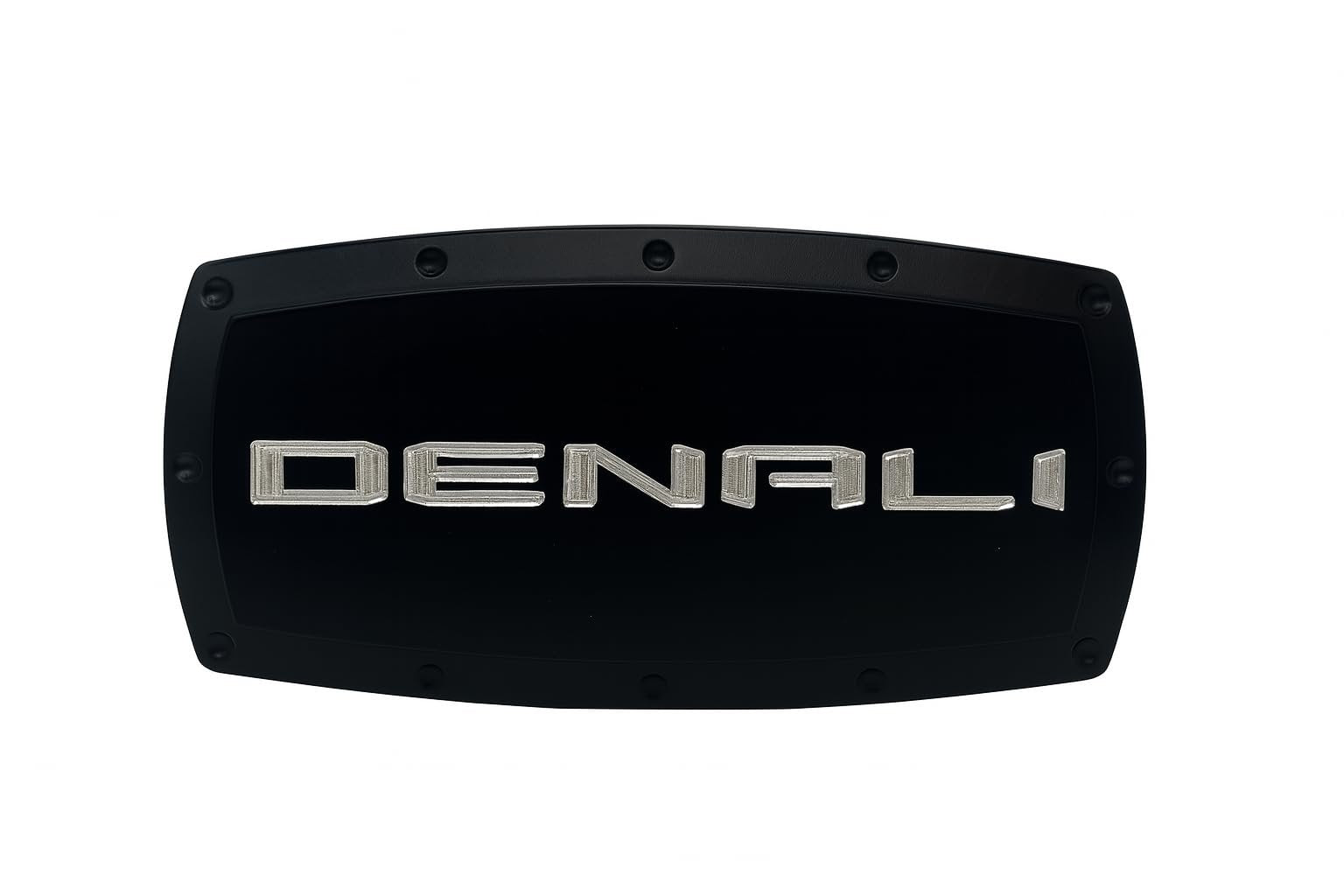 GMC Denali Hitch Cover Plug - Black Billet Aluminum with Silver Logo - USA Made