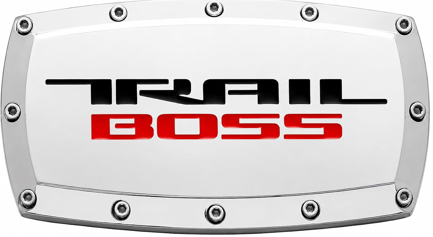 SR1 Performance USA Chevrolet Trail Boss Billet Aluminum Trailer Hitch Cover CNC Engraved Logo - 2" Rectangle Receiver Plug - Made in USA - Fits Silverado & Colorado Trail Boss Models