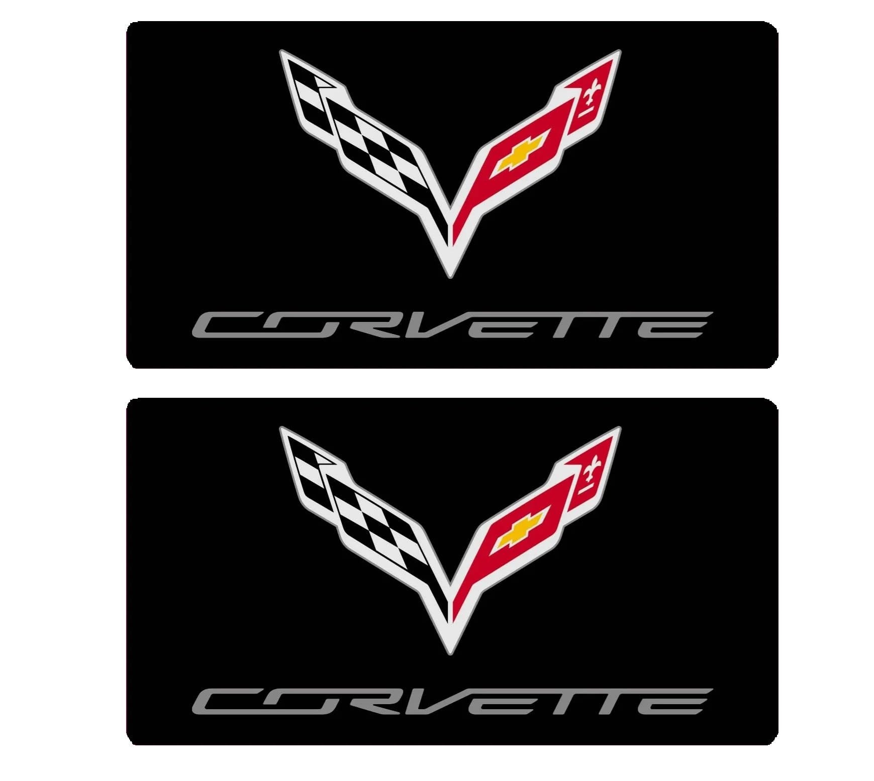 C7 Corvette Logo Sun Visor Label Cover Decal - Set of 2 Domed : 2014-2019