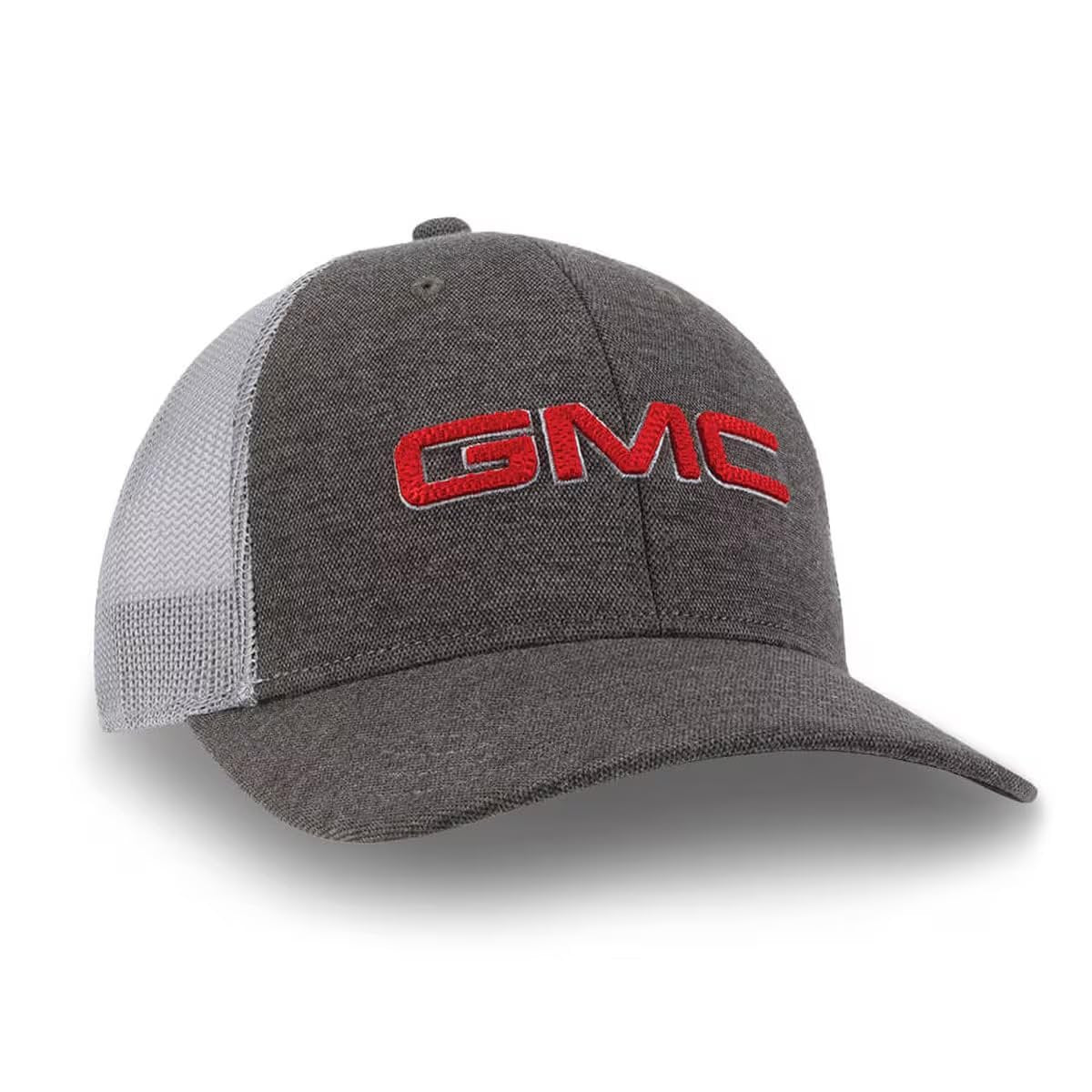 GMC Heathered Chino Snapback Hat - Mesh Back Cap w/ 3D GMC Logo - Officially Licensed by GM