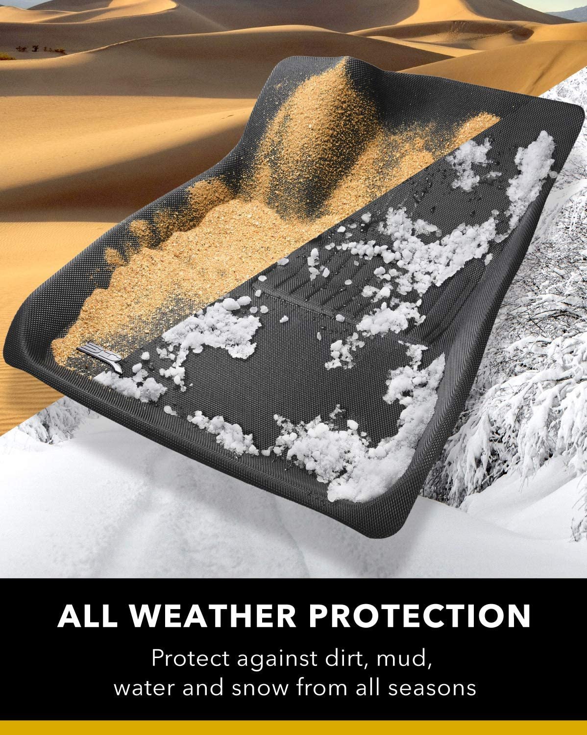 3D MAXpider Front Row Custom Fit All-Weather Floor Mat for Select Mercedes-Benz GLC-Class (X205) Models