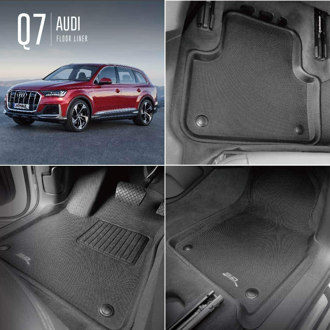 3D MAXpider Complete Set Custom Fit All-Weather Floor Mat for Select Audi Q7 Models-SR1 Performance