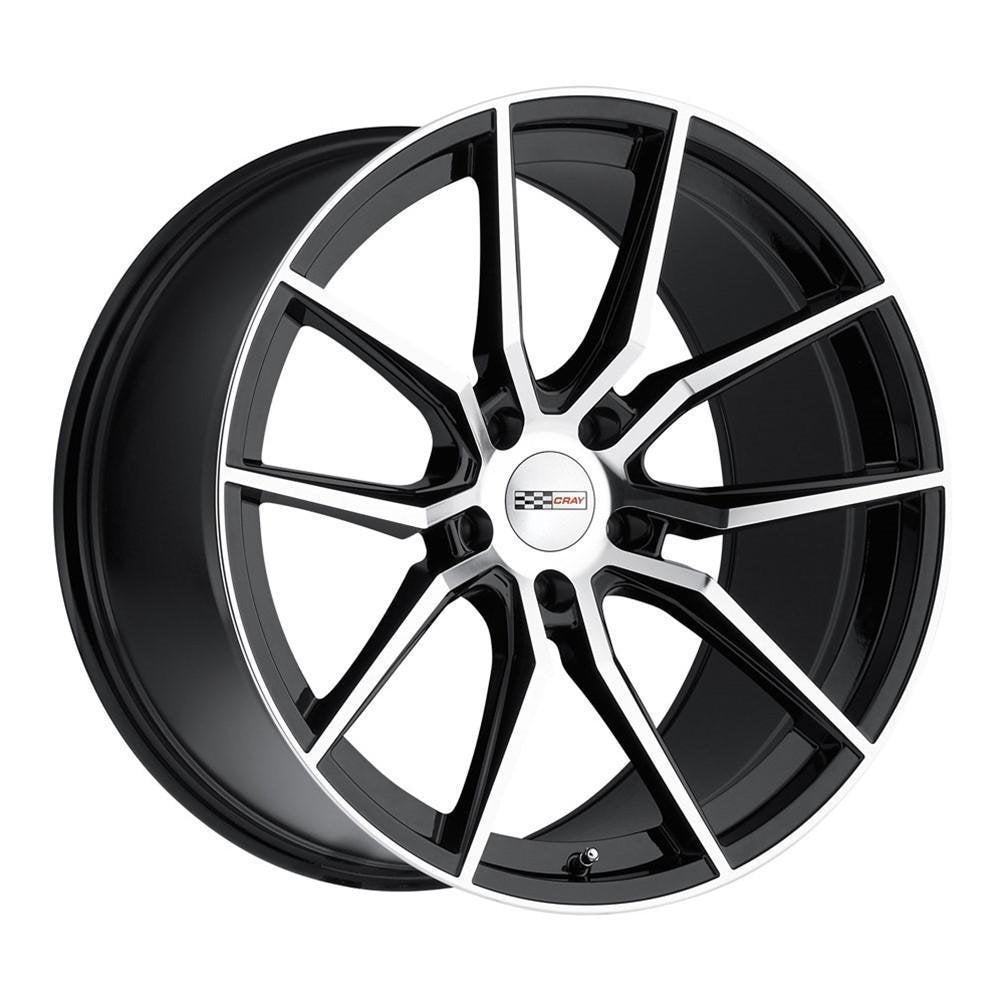 Corvette Wheels (Set) - Cray Spider - Gloss Black w/ Mirror Cut Face