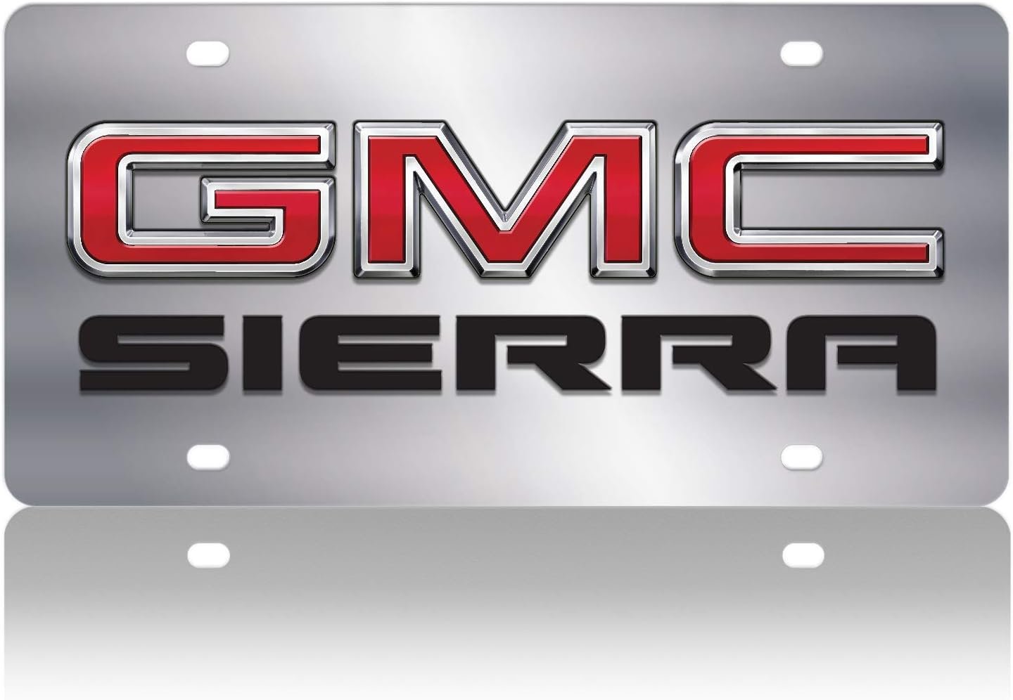 GMC Sierra Stainless Steel License Plate - Chrome