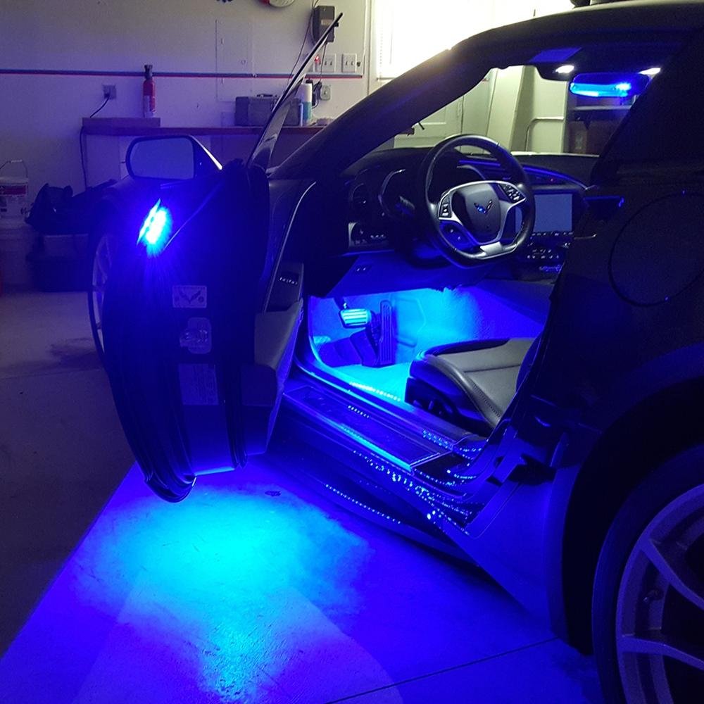 Corvette Door Handle/Under Door Puddle LED Lighting Kit : C7 Stingray, Z51, Z06 (Orange Bright)