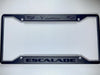 Cadillac Escalade 4 Hole License Plate Frame - Black with Black Logos