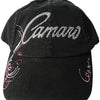 Chevy Camaro Script Ladies Adjustable Hat - Chevrolet Womens Cap Black