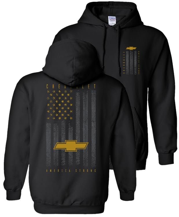 Chevrolet American Flag Hooded Sweatshirt - America Strong Patriotic USA Hoodie